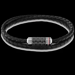 Pulseira Aco E Pele Preta Iman-Tommy Hilfiger Jewelry Fashion