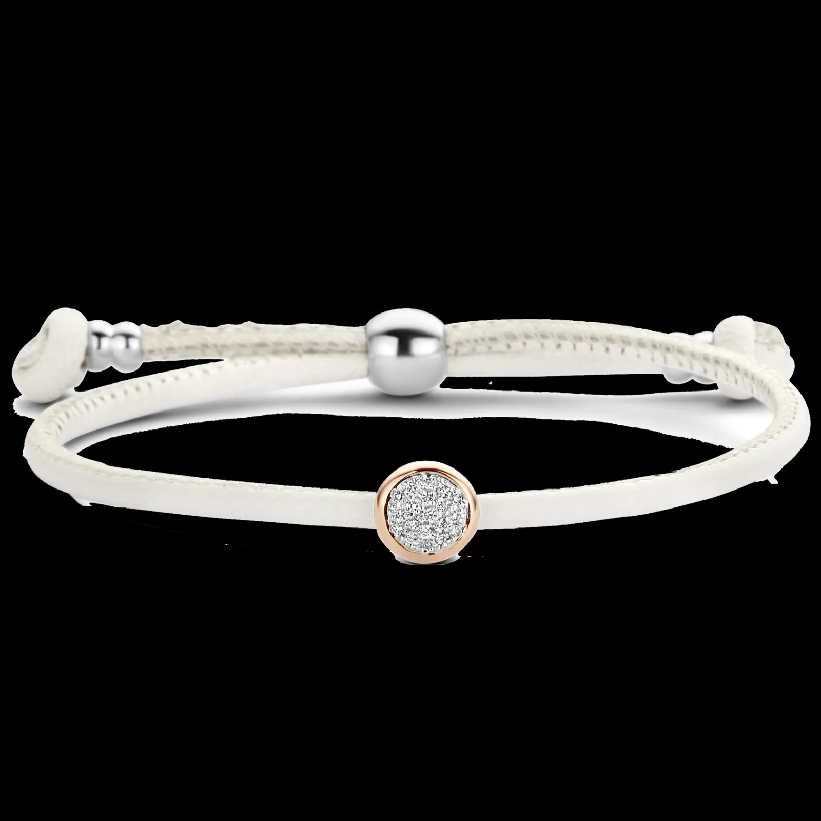 Pulseira Branca C/ Or, Prata E Diamantes-Tirisi Moda Best