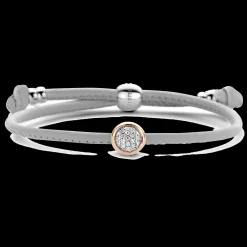 Pulseira Cinza Com Or, Prata E Diamantes-Tirisi Moda Cheap