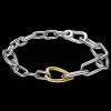 Pulseira Com Elo Dourado-Pandora Fashion