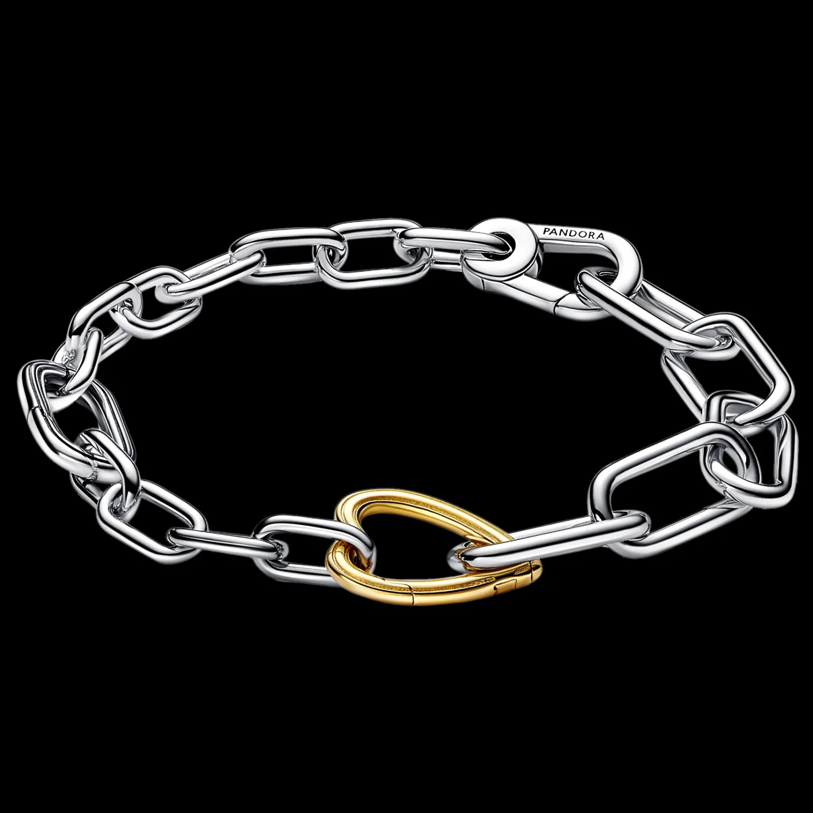 Pulseira Com Elo Dourado-Pandora Fashion
