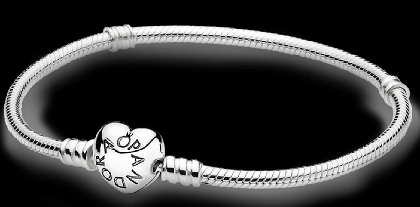 Pulseira De Prata Com Fecho Coracao-Pandora Hot