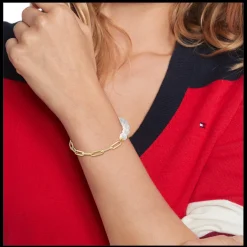 Pulseira Dourada E Perolas-Tommy Hilfiger Jewelry Fashion