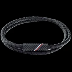 Pulseira Dupla Pele Preta E Aco Ip Iman-Tommy Hilfiger Jewelry Flash Sale