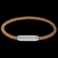 Pulseira Em Pele Castanha Clara-Calvin Klein Jewelry Hot