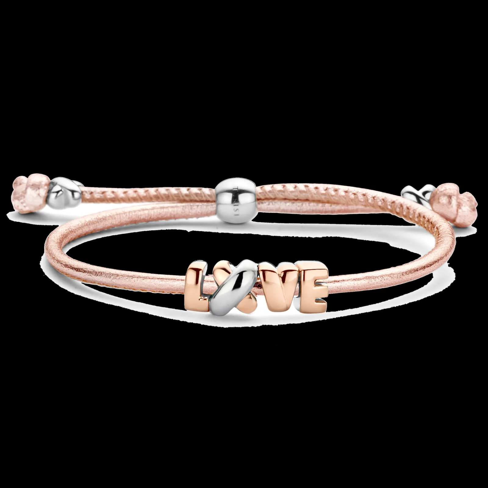 Pulseira Love Rosa Em Ouro Rosa E Prata-Tirisi Moda Shop