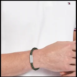 Pulseira Pele Verde Fecho Aco Iman-Tommy Hilfiger Jewelry Discount