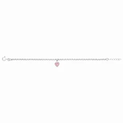 Pulseira Prata Heart Pink-NOA Kids Shop