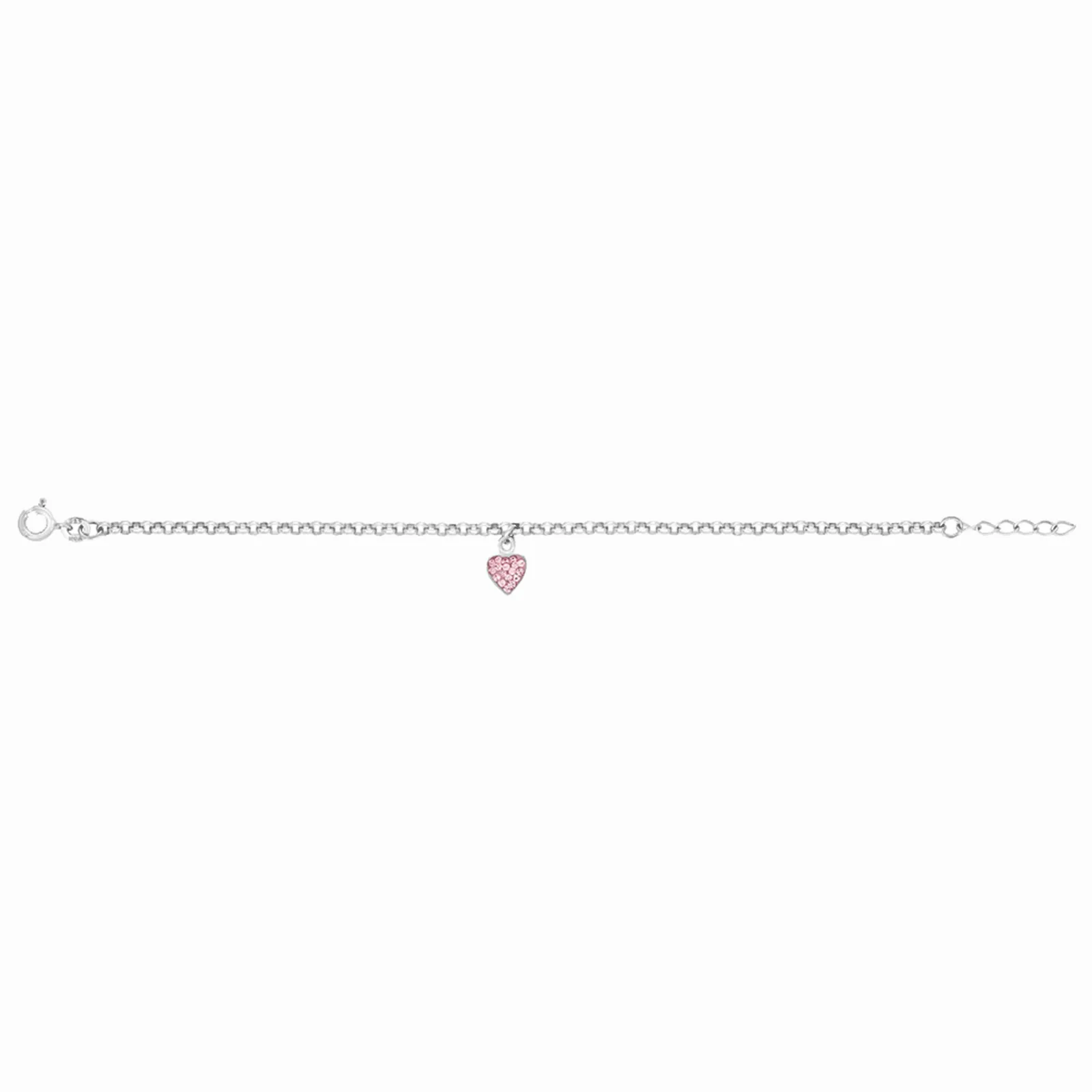 Pulseira Prata Heart Pink-NOA Kids Shop