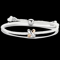 Pulseira X Branca Com Prata E Ouro Rosa-Tirisi Moda New
