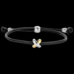 Pulseira X Preta Ouro Amarelo E Prata-Tirisi Moda Sale