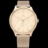 Relogio Aco Dourado Rosa Malha Milanesa-Tommy Hilfiger Watches Fashion