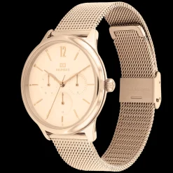 Relogio Aco Dourado Rosa Malha Milanesa-Tommy Hilfiger Watches Fashion