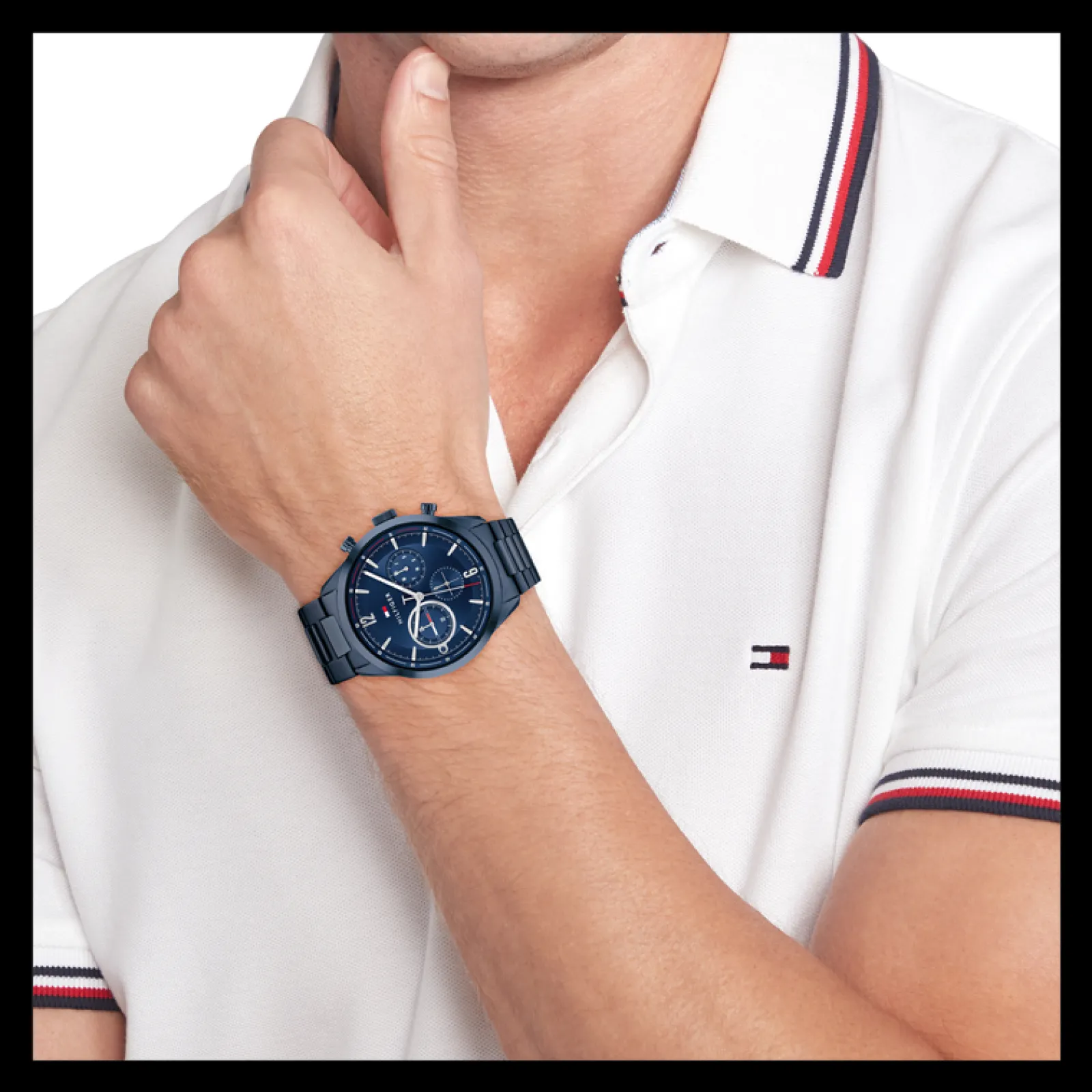 Relogio Aco Ip Azul-Tommy Hilfiger Watches Cheap