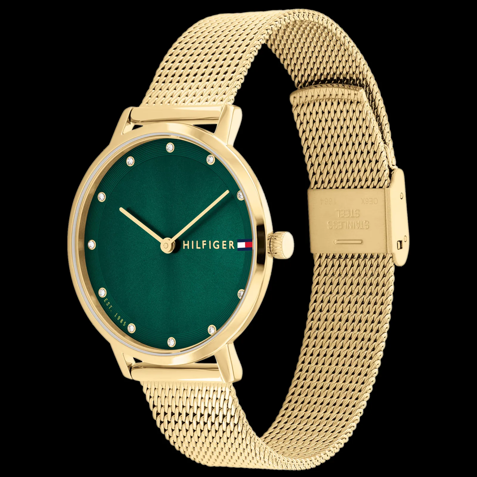 Relogio Aco Ip Dourado, Cristais, Malha Milanesa-Tommy Hilfiger Watches Flash Sale