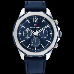 Relogio Aco Ip E Pele Azul-Tommy Hilfiger Watches Best Sale