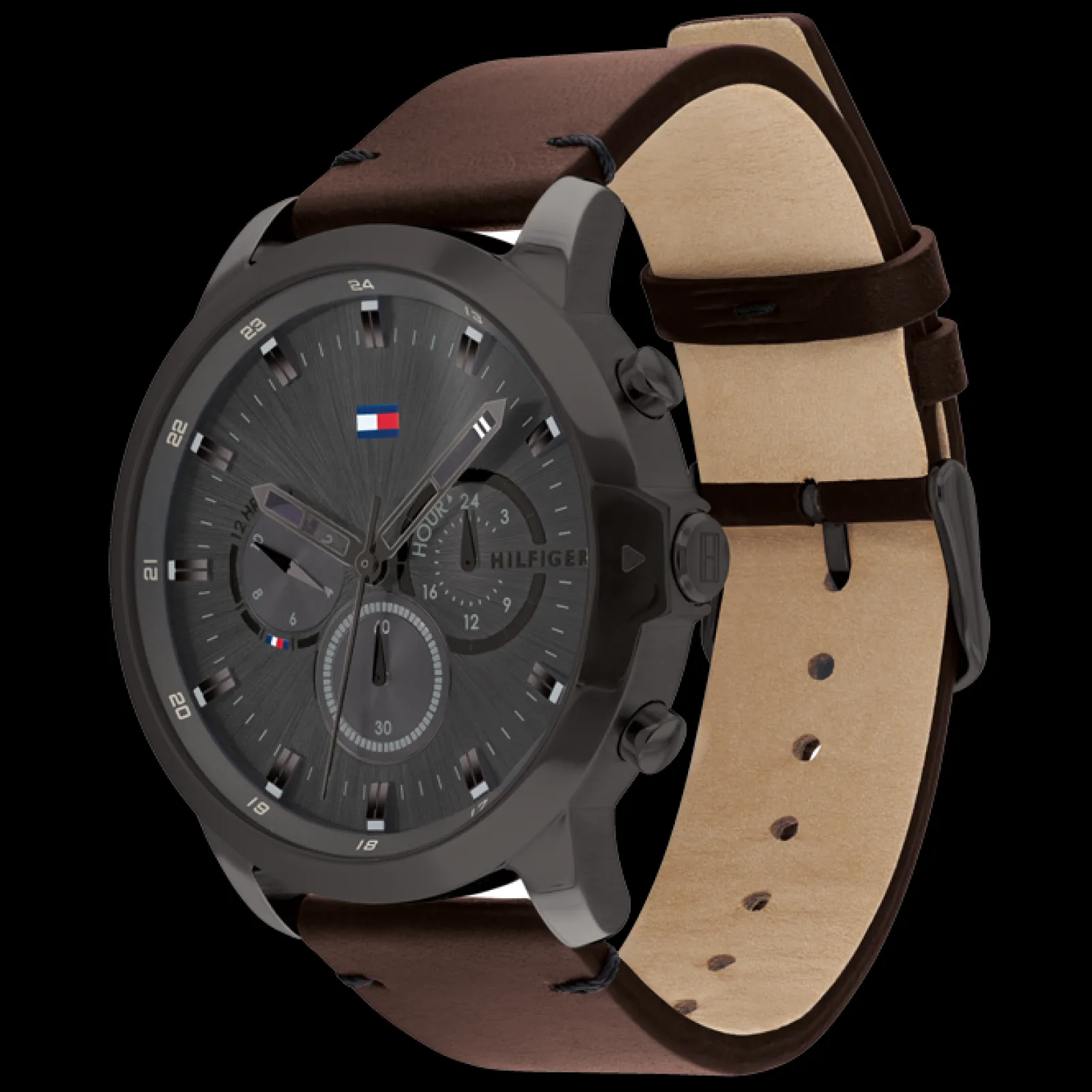 Relogio Aco Ip Preto Pele Castanha-Tommy Hilfiger Watches Shop