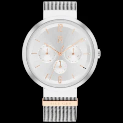 Relogio Aco Prateado E Bracelete Malha Milanesa-Tommy Hilfiger Watches Store
