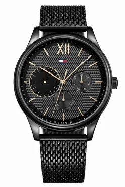 Relogio Aco Preto Malha Milanesa-Tommy Hilfiger Watches Flash Sale