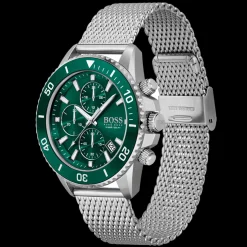 Relogio Admiral Aco Verde Malha Milanesa-Boss Watches New