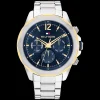 Relogio Azul Aco E Ip Dourado-Tommy Hilfiger Watches New