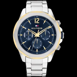 Relogio Azul Aco E Ip Dourado-Tommy Hilfiger Watches New
