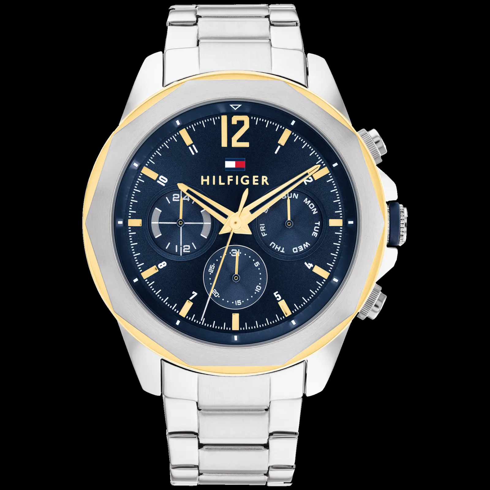 Relogio Azul Aco E Ip Dourado-Tommy Hilfiger Watches New