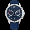 Relogio Azul Aco Pele Azul-Tommy Hilfiger Watches Cheap
