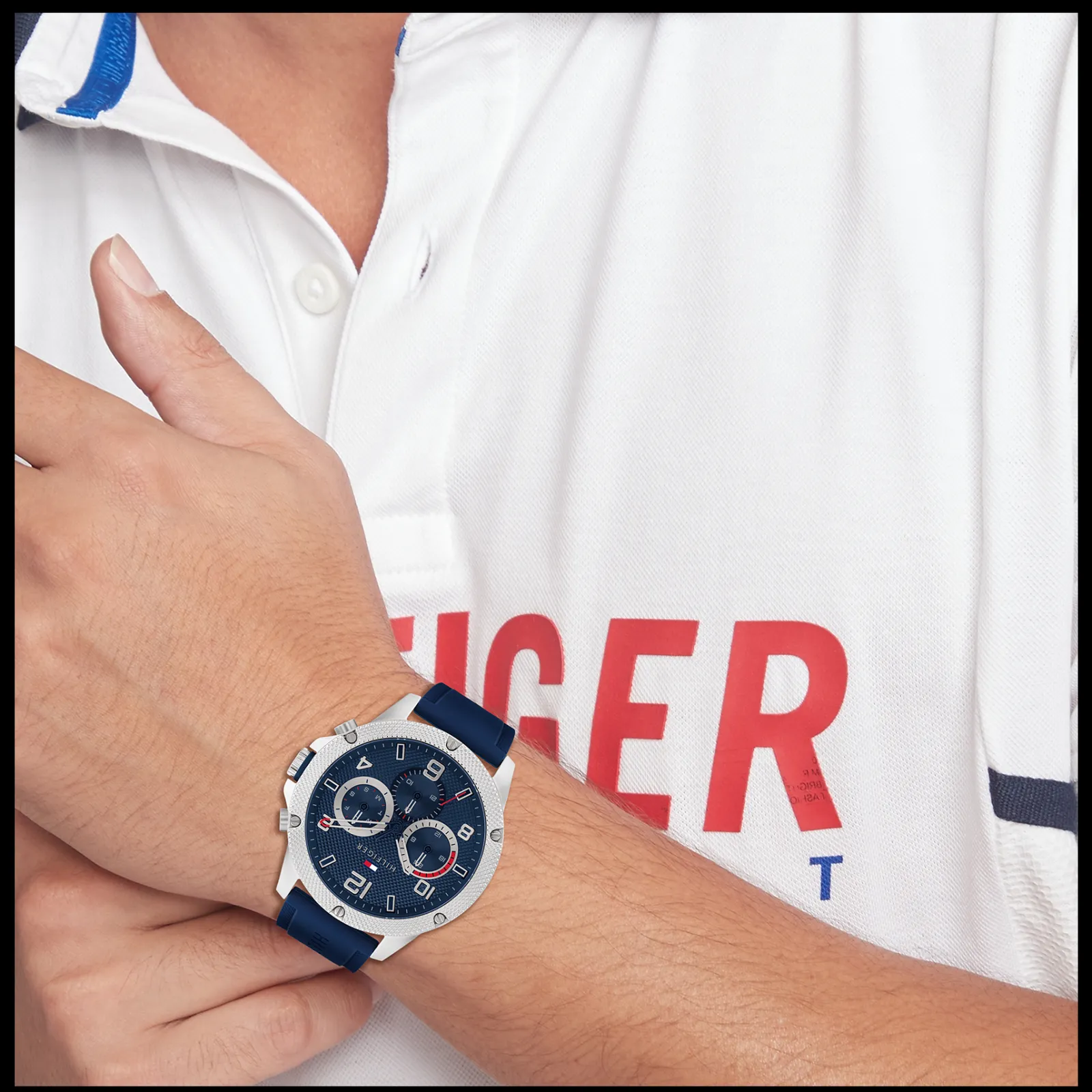 Relogio Azul Aco Pele Azul-Tommy Hilfiger Watches Cheap