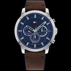 Relogio Azul Aco Pele Castanha-Tommy Hilfiger Watches Best
