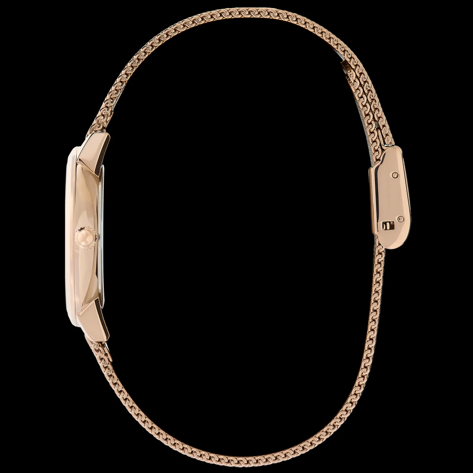 Relogio Bee Ultra Slim Aco Ip Dour.Rosa Milanesa-Olivia Burton Best