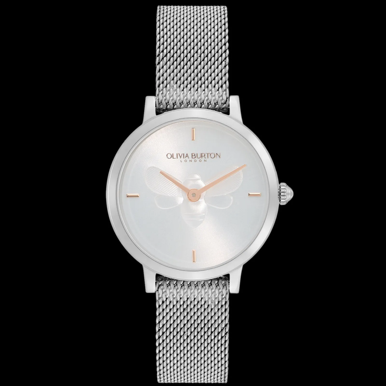 Relogio Bee Ultra Slim Aco E Malha Milanesa-Olivia Burton Clearance
