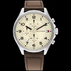 Relogio Bege Aco Pele Castanha-Tommy Hilfiger Watches Outlet