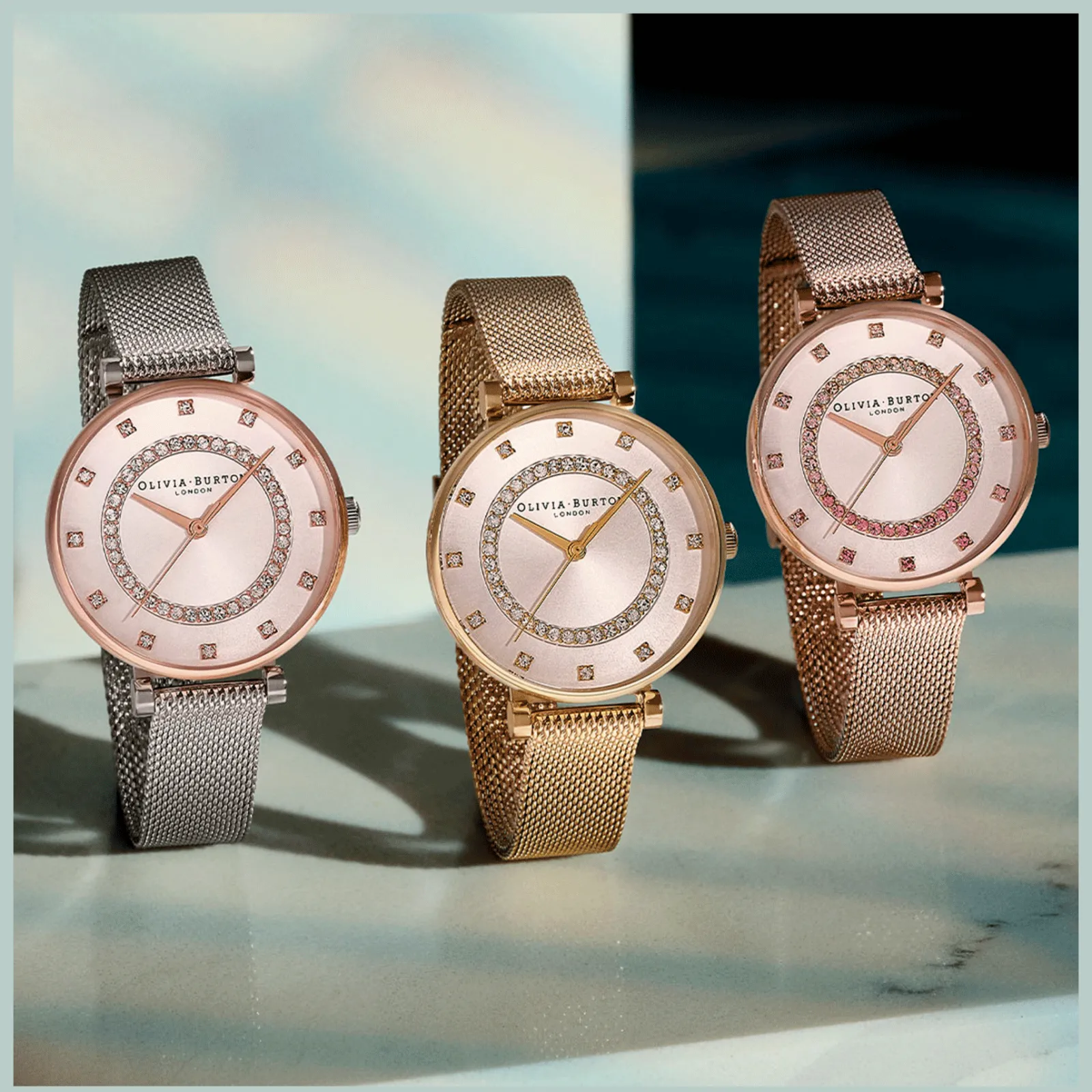 Relogio Belgrave Tbar Aco Dourado Rosa Milanesa-Olivia Burton Store