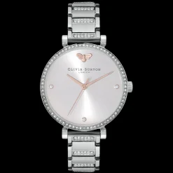Relogio Belgrave Tbar Prateado Aco E Cristais-Olivia Burton Shop