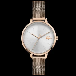 Relogio Cannes Aco Dourado Rosa Malha-Lacoste Best Sale