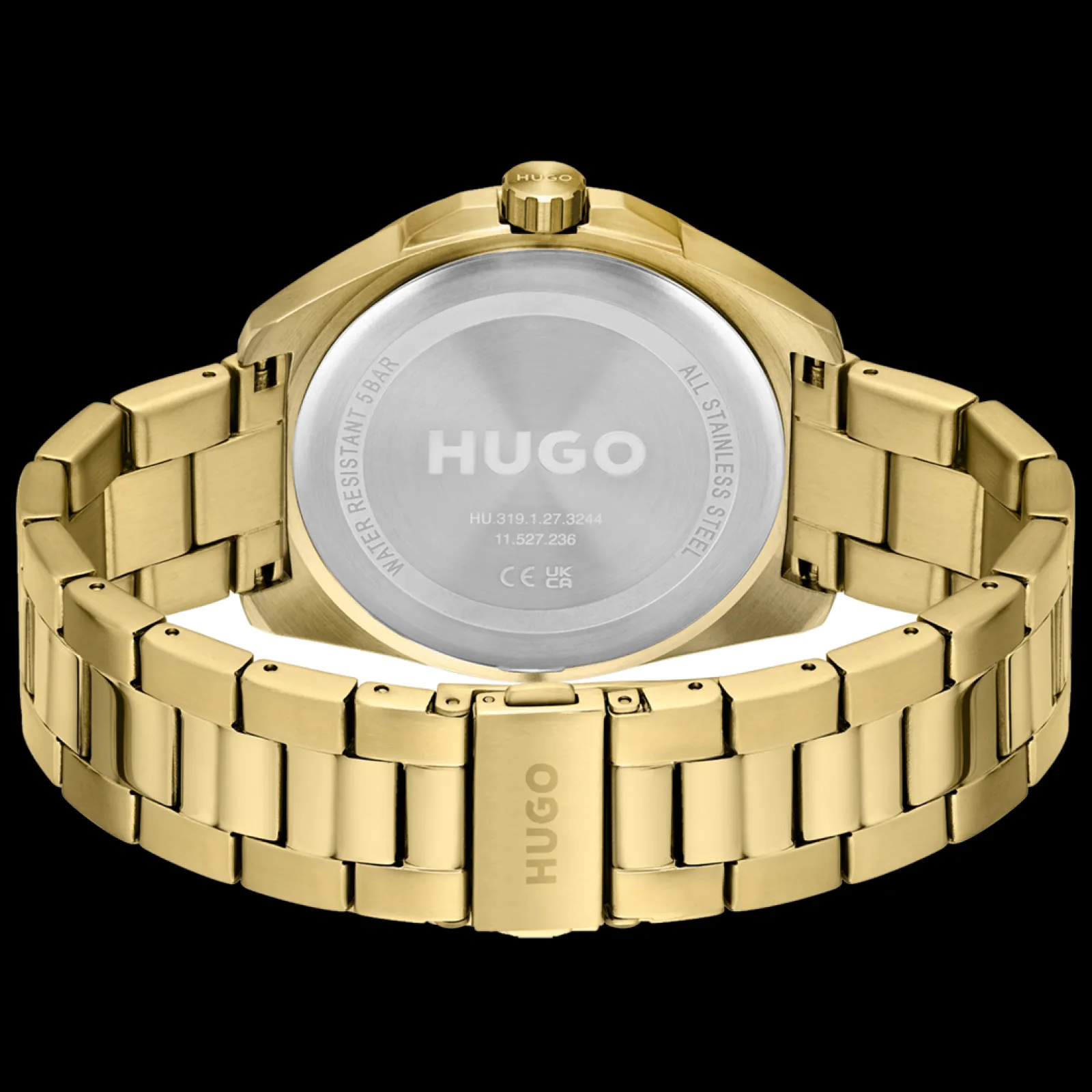 Relogio #Expose Aco E Ip Dourado-Hugo Best