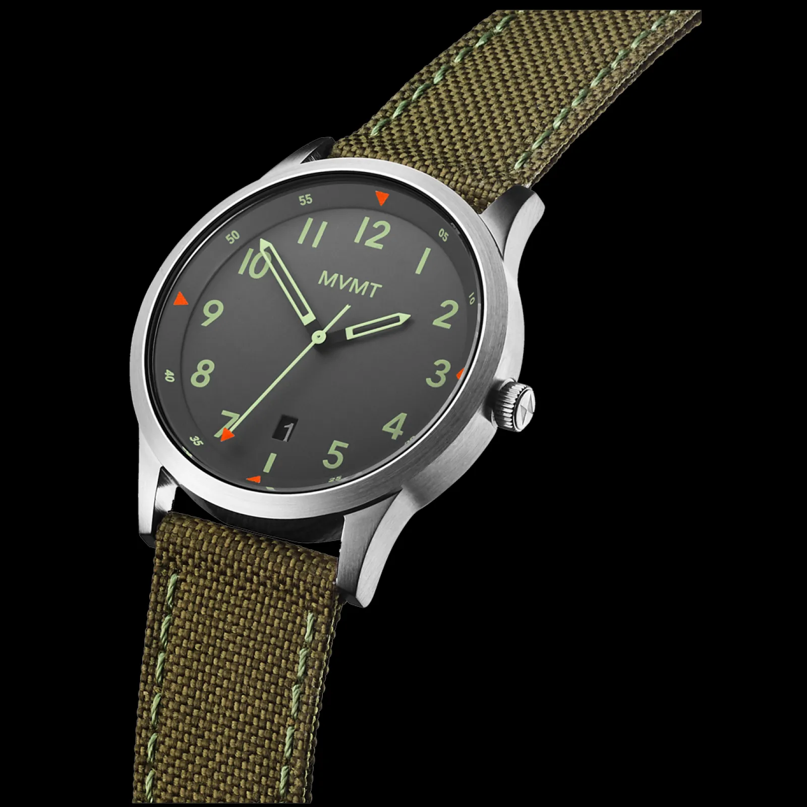 Relogio Field Aco Cinzento Tecido Verde-MVMT Shop