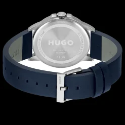Relogio #First Aco Pele Azul-Hugo Discount