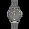 Relogio #First Cinzento Aco Malha Milanesa-Hugo New