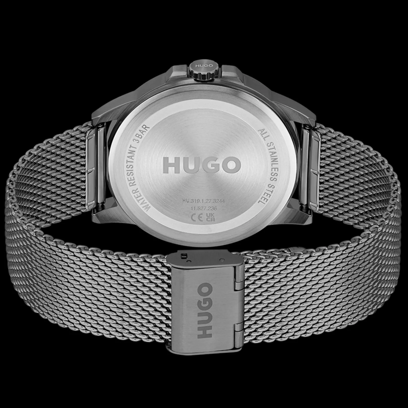 Relogio #First Cinzento Aco Malha Milanesa-Hugo New