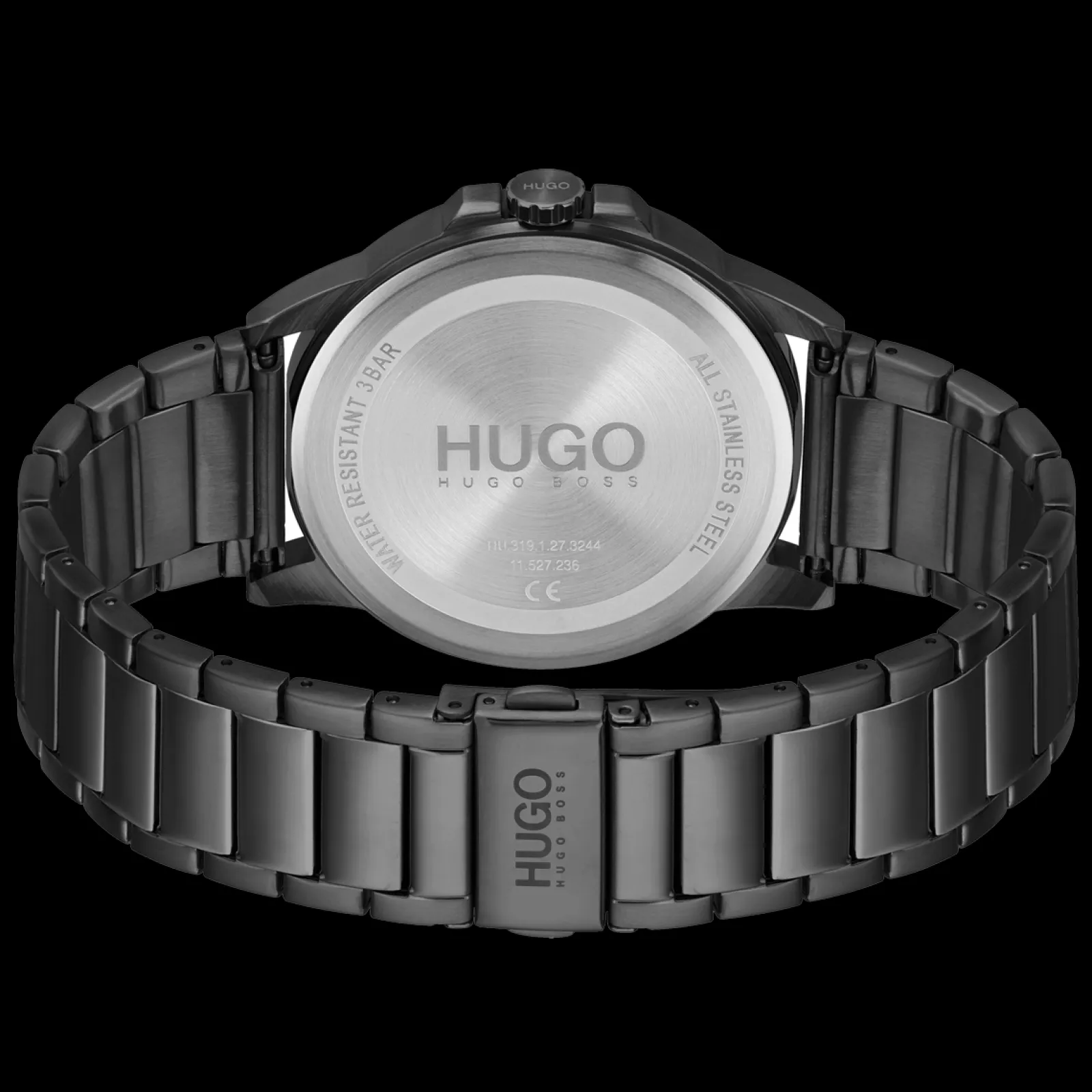 Relogio #First Preto Aco E Ip Preto-Hugo Clearance