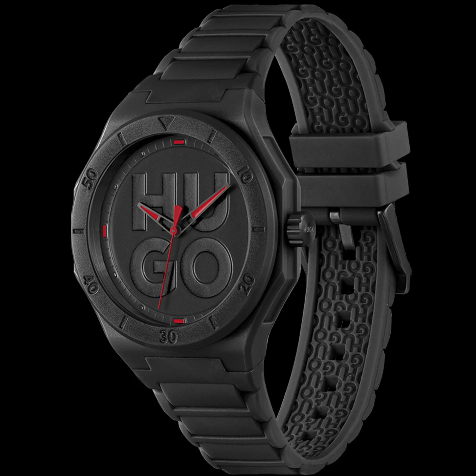 Relogio #Grail Preto Tr90 E Silicone-Hugo New