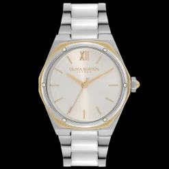 Relogio Hexa Aco Bicolor E Cristais-Olivia Burton New