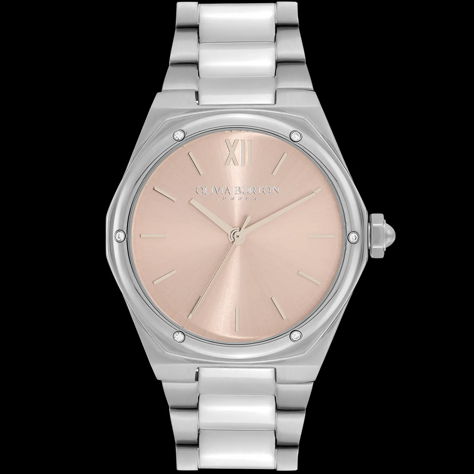 Relogio Hexa Rosa Aco E Cristais-Olivia Burton Outlet