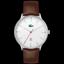 Relogio Club Aco Pele Castanha-Lacoste Best Sale
