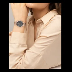 Relogio Club Dourado Rosa Malha Milanesa-Lacoste Online