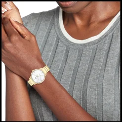 Relogio Madreperola Com Cristais E Aco Ip Dourad-Tommy Hilfiger Watches Outlet