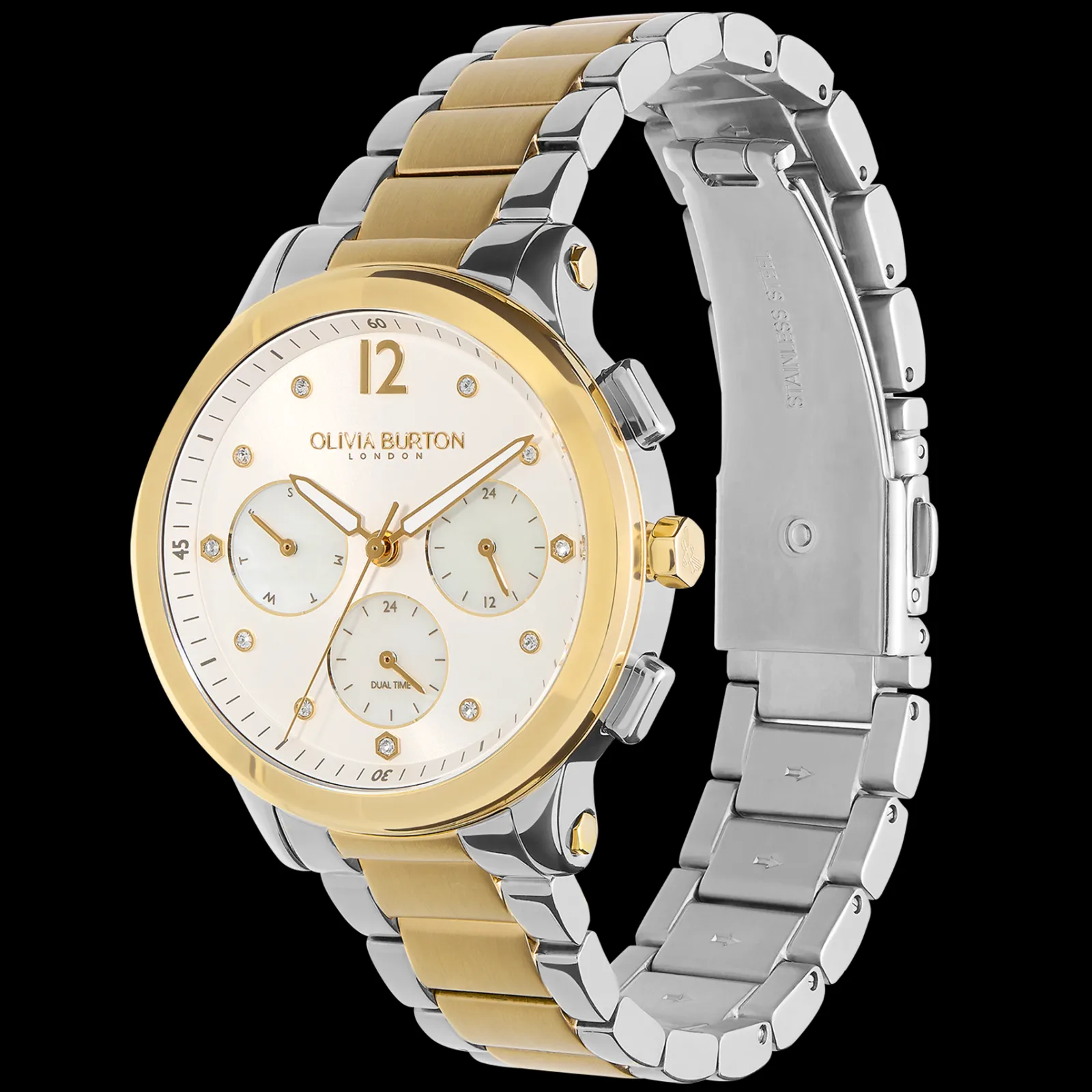 Relogio Multifunction Aco Bicolor, Madreperola-Olivia Burton Fashion