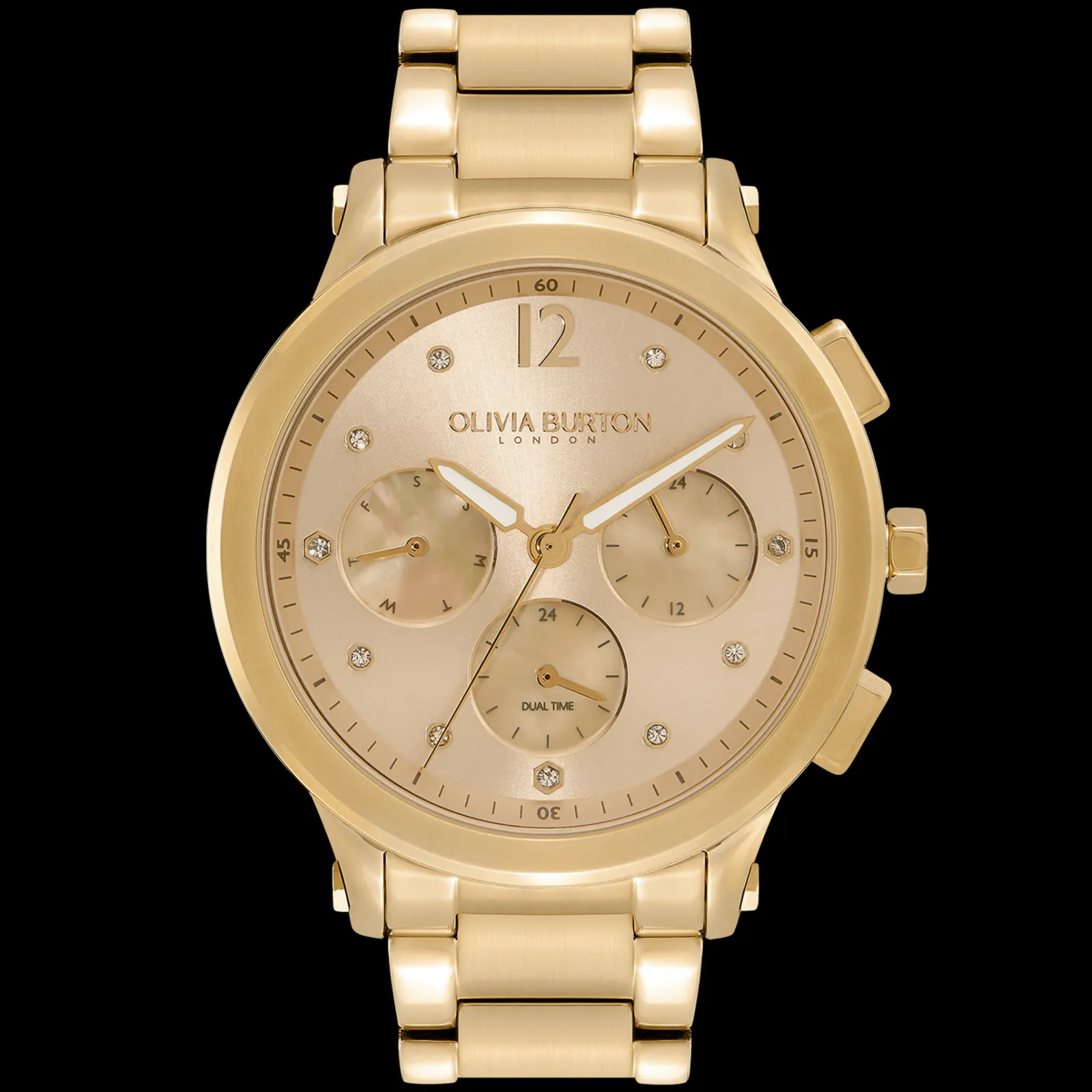 Relogio Multifunction Aco Dour., Madre. Cristais-Olivia Burton Flash Sale